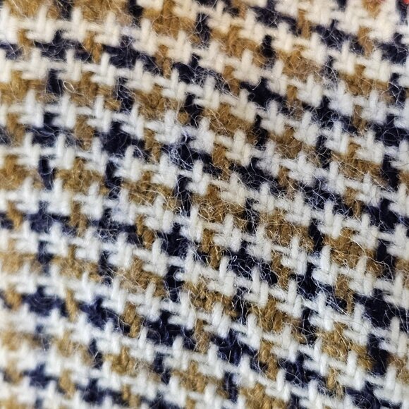 Vintage 70s 2T 3T Plaid Pinafore Dress Long Maxi Button Up Tan Navy Red‎ Gold - Picture 5 of 10